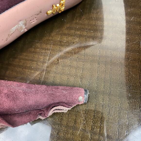 Prada Suede Ruffle Back Heels Women's 39 US 9 Designer Glam - Picture 11 of 12